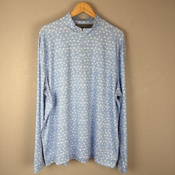 Johnnie O Mens Jeffe 1/4 Zip Lightweight Pullover Sweater Size XL Golf Palm Tree - Picture 1 of 6